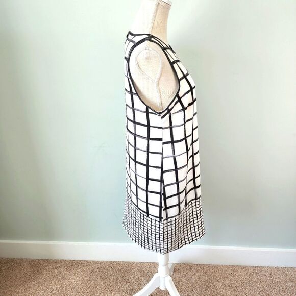 MUD PIE WOMENS MIDI BLACK AND WHITE LINED DRESS SIZE SMALL - Picture 2 of 6